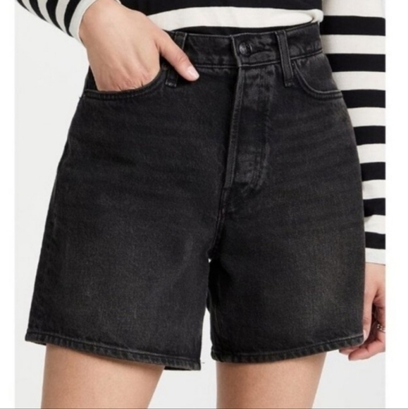 Rag & Bone Maya High Rise 6” Short in Black Modest Size 23 - Picture 1 of 11